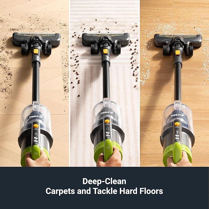 Eureka RapidClean Pro Cordless Vacuum Cleaner for Hard Floors, Lightweight Stick Vacuum LED Headlights, Convenient Stick and Handheld Vac, Green, NEC285GR - NeatNest