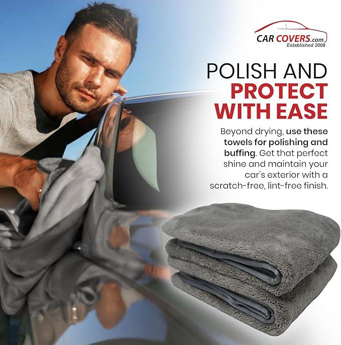 Platinum Microfiber Towels for Cars Extra Large Towel Set of 2 Drying Towels with Maximum Absorbency, Scratch Free Wash Towels for Detailing, Microfiber Cleaning Cloth Towel Kit - NeatNest