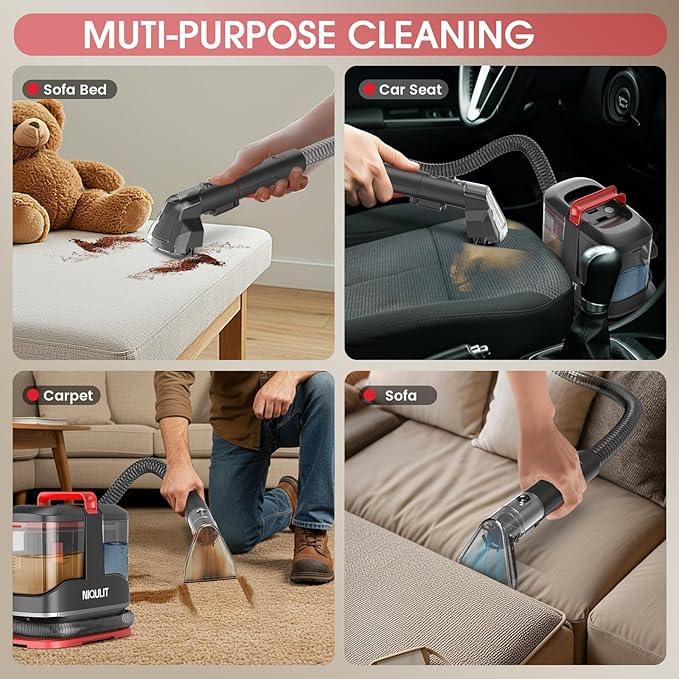 Portable Spot Cleaner Machine for Carpet and Upholstery, 15Kpa Powerful Suction for Pet Stain, Couche & Car, Spot Cleaner for Area Rug, Stair and Furniture - NeatNest