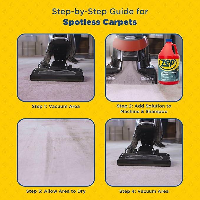 Zep Premium Carpet Shampoo - 1 Gal (Case of 4) - ZUPXC128 - Deep Cleaning and Stain Removal, For Carpet Machines - NeatNest