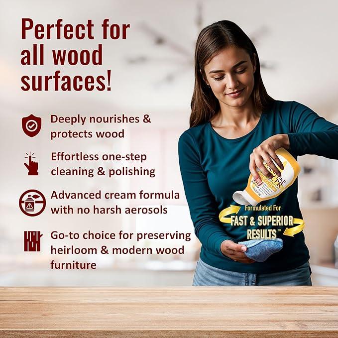 Furniture CPR Wood Furniture Cleaners & Polish 18oz-Cabinet Cleaner for Woods Paneling, Doors, Natural Furniture Polish And Wood Floor Cleaner that Repels Dust, Fingerprints and No Greasy Residue - NeatNest