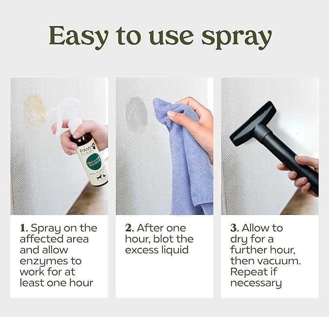 PAWFUME Stain & Pet Urine Odor Eliminator, 2-Pack – Removes Impurities in Seconds – Enzymatic Formula, Quick-Dry Action, & Eco-Friendly Ingredients – Upholstery, Fabrics, and Carpet Cleaner Spray - NeatNest