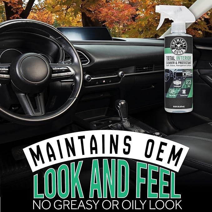 Chemical Guys Total Interior Cleaner & Protectant - New Car Scent, Car Cleaning Spray, Cleans and Protects Leather, Vinyl, Plastic, Rubber, and Glass, Safe for Trucks, SUVs, Jeeps, RVs & More - 16 oz - NeatNest