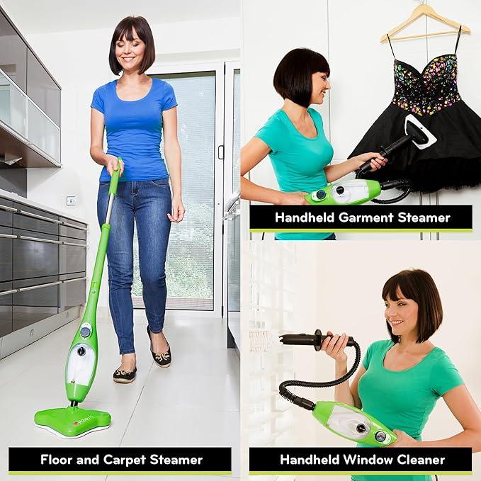 H2O X5 5-in-1 Multi-Purpose Steam Mop, Handheld Steam Cleaner, Adjustable Height, Removable Tank, Large Capacity, Rapid Heat Up, Steam Control, Lightweight, High Pressure - NeatNest