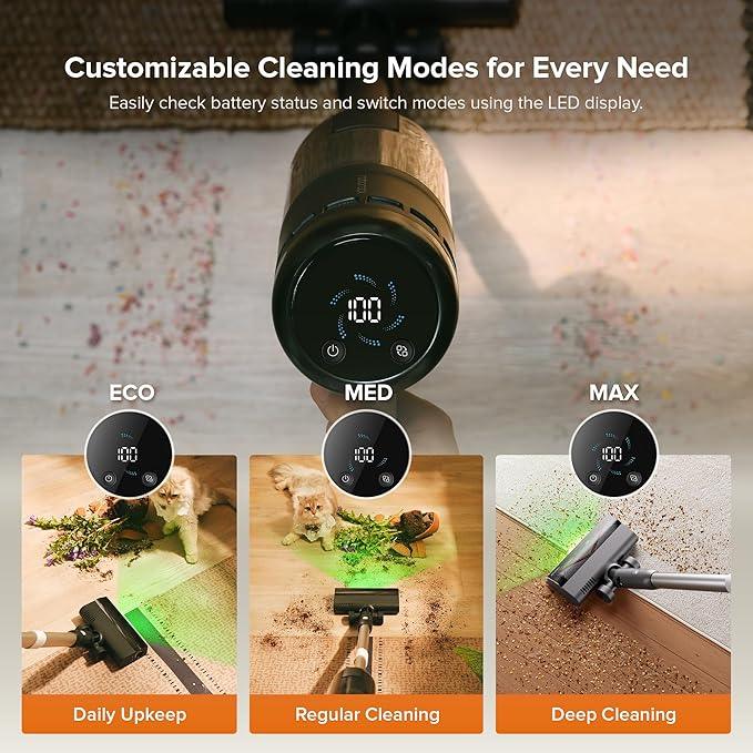 roborock H60 Hub Pro Cordless Stick Vacuum Cleaner with Auto-Empty Dock, 170AW Suction for Carpets and Pet Hair, Vacuum Cleaners with 80-Min Runtime, Anti-Tangle Brush, 140° Green LED Dust Detection - NeatNest