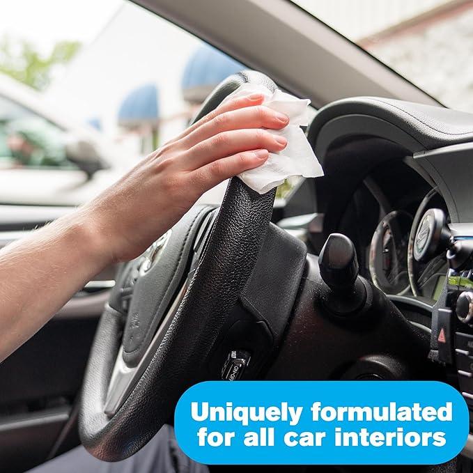 Fortress Car Interior Wipes with Microfiber Cloth (25 ct, Pack of 16) for Car Interior Cleaning, Dashboard, Seats, Detailing, and Steering Wheel [Travel Size] Skin-Safe Car Interior Cleaner Supplies - NeatNest