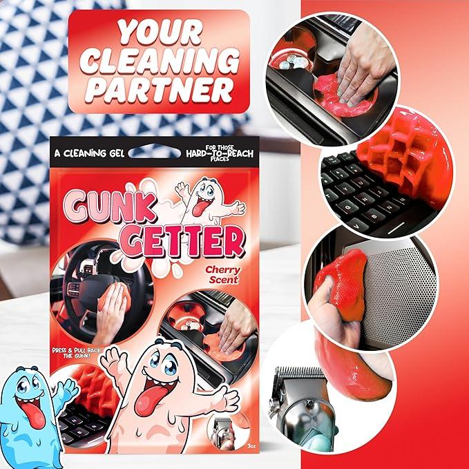 Gunk Getter, Cleaning Gel for Those Hard to Reach Places, Automotive Cup Holder Electronic Keyboard Office, Slime Gel Cleaner Dust Crumb Removal (Cherry, 12 Pack) - NeatNest