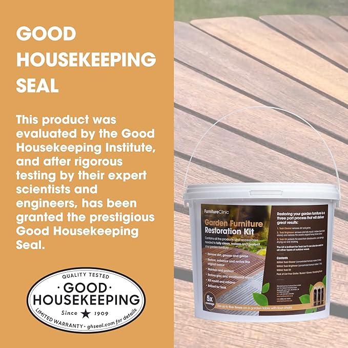 Furniture Clinic Garden Furniture Restoration Kit | For Outdoor Wood Patio Furniture Such as Teak & Other Wood Types | Clean, Remove, Brighten, Nourish, and Protect Treated and Untreated Surfaces - NeatNest