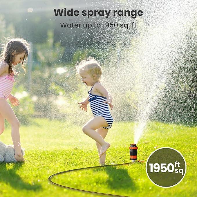 Giraffe Tools Garden Hose 50ft x 5/8", Water Hose Heavy Duty, Flexible with Hose Splitter, Nozzle and Yard Sprinkler, Lightweight Hybrid Hose with Swivel Handle, Male to Female Fittings, Burst 600 PSI - NeatNest