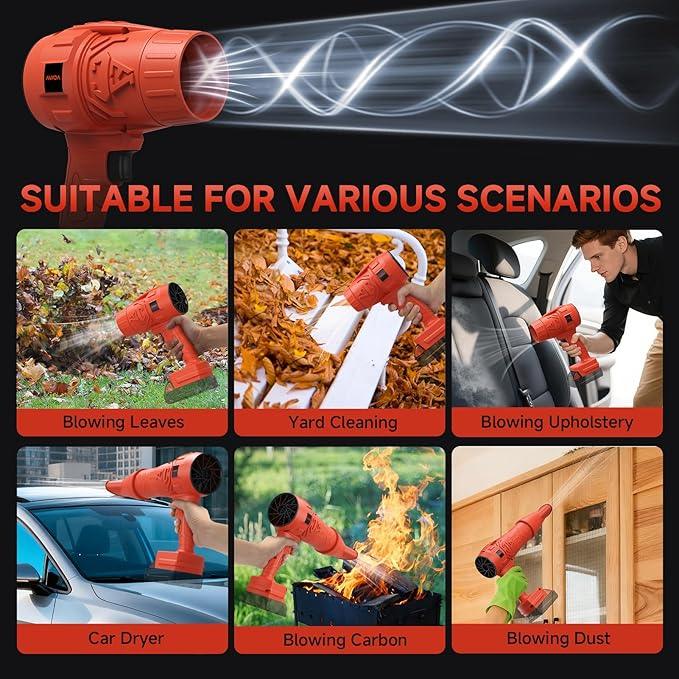 Electric Cordless Leaf Blower for Lawn Care, Blowing Leaves ＆ Dust, Turbo Jet Blower Car Dryer Battery Powered Mini Leaf Blower (Compatible with Milwaukee Battery) - NeatNest