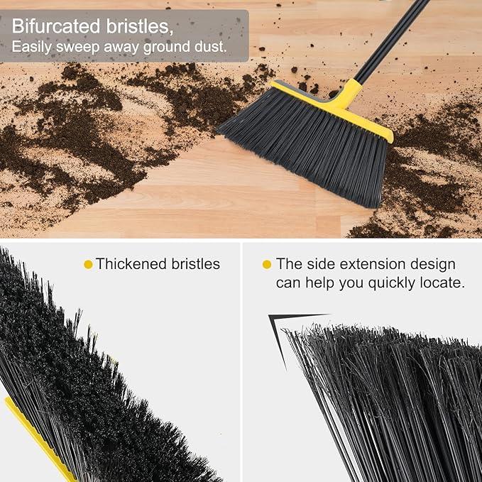 4 Packs Outdoor Broom for Floor Cleaning with 58" Long Handle, Heavy-Duty Commercial Brooms for Sweeping Indoor Outdoor Courtyard Restaurant Garage Patio Decks Mall Market Kitchen Office Lobby Shop - NeatNest