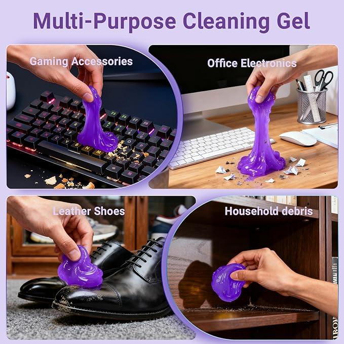 ColorCoral Car Cleaning Gel Reusable（Lavender Scent,Purple） - Dust Cleaning Putty Keyboard Slime for Car Interior Air Vent Cleaner, Auto Detailing Tools Accessories, Dust Remover Gifts for Men Women - NeatNest