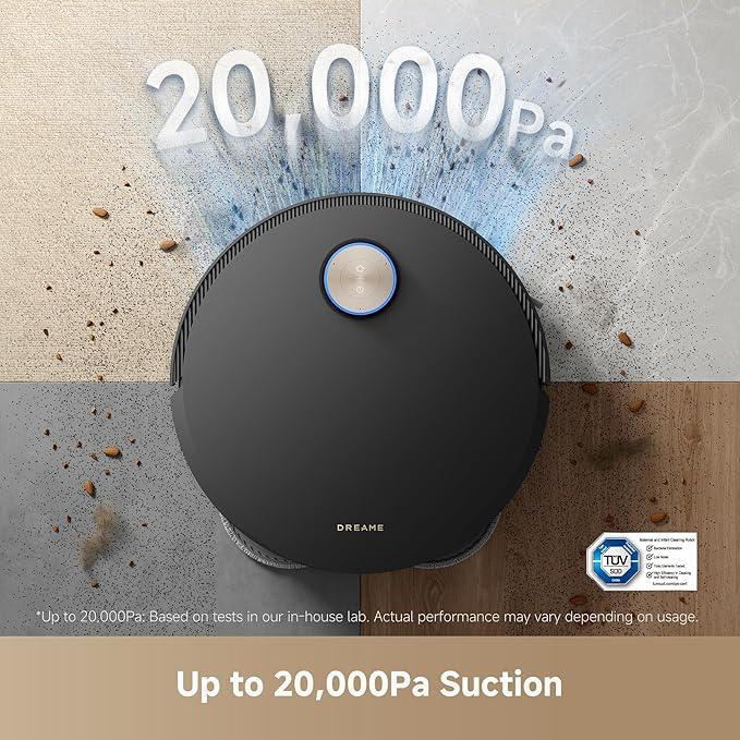DREAME X50 Ultra Robot Vacuum and Mop with Auto-Empty and Mop Self-Cleaning, 20,000Pa Suction, Obstacle Avoidance and 360° Navigation, Corner to Edge Deep Cleaning, Detangling Brush - NeatNest
