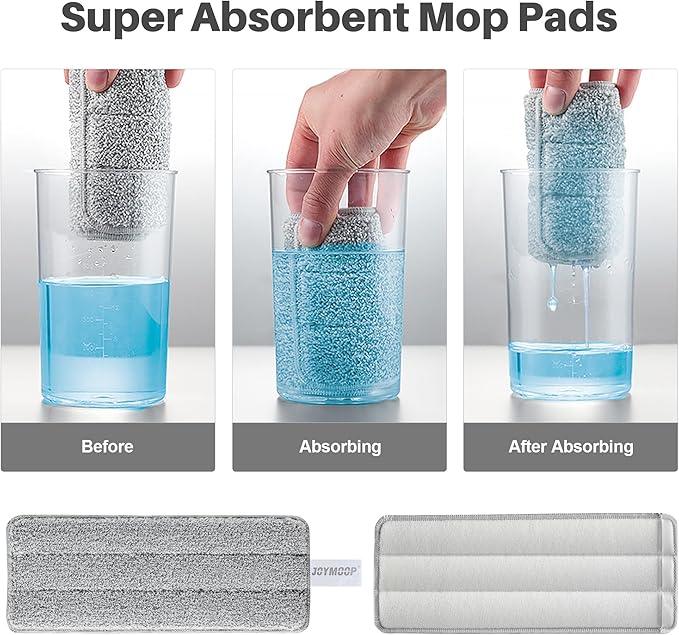 JOYMOOP Mop and Bucket with Wringer Set, Hands Free Flat Floor Mop and Bucket, with 3 Washable Microfiber Pads, Wet and Dry Use, Floor Cleaning System - NeatNest