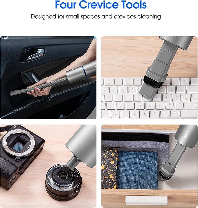 Brigii Mini Handheld Vacuum Cordless, 3 in 1-Car Vacuum & Air Duster & Hand Pump, Portable Rechargeable Cleaner for Car Interior, Small Spaces, Crevices-Y120 Pro - NeatNest