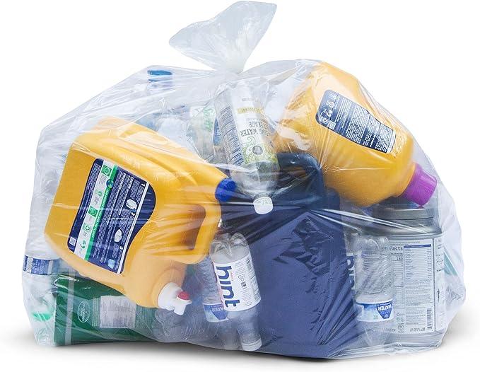 Veska 30-33 Gallon Clear Trash Bags Heavy Duty (Value Pack 100 Bags w/Ties) Large Clear Plastic Recycling Garbage Bags. Large Trash Bags 30+, 32 Gallon - NeatNest