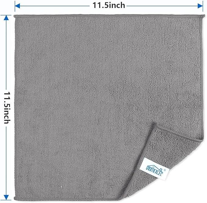 HOMEXCEL Grey Microfiber Cleaning Cloth,150 Pack Cleaning Rags, Cleaning Towels,11.5"X11.5" Shop Towels - NeatNest