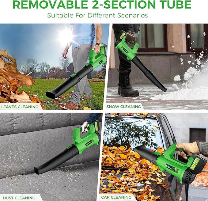Cordless Leaf Blower with 2× 6.0Ah Batteries and Charger, 540CFM/170MPH Battery Powered Leaf Blower, 6 Speeds, Lightweight Electric Leaf Blowers for Lawn Care, Patio, Dust and Leaves Cleaning 2025 - NeatNest