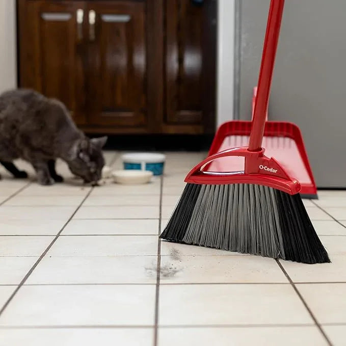 O-Cedar Pet Pro Broom with Step-On Dustpan | Remove 99% with One Sweep | DustPan Removes 3 Times More Pet Hair | Quiet Cleaning Tool for Cat and Dog Owners - NeatNest