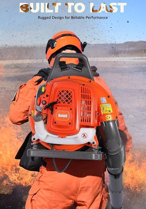 Gas Powered Backpack Leaf Blower – 65CC 2-Stroke Engine, 850 CFM & 220 MPH for Heavy Duty Commercial Lawn Care, Wet Leaf & Debris Removal (GT3672) - NeatNest