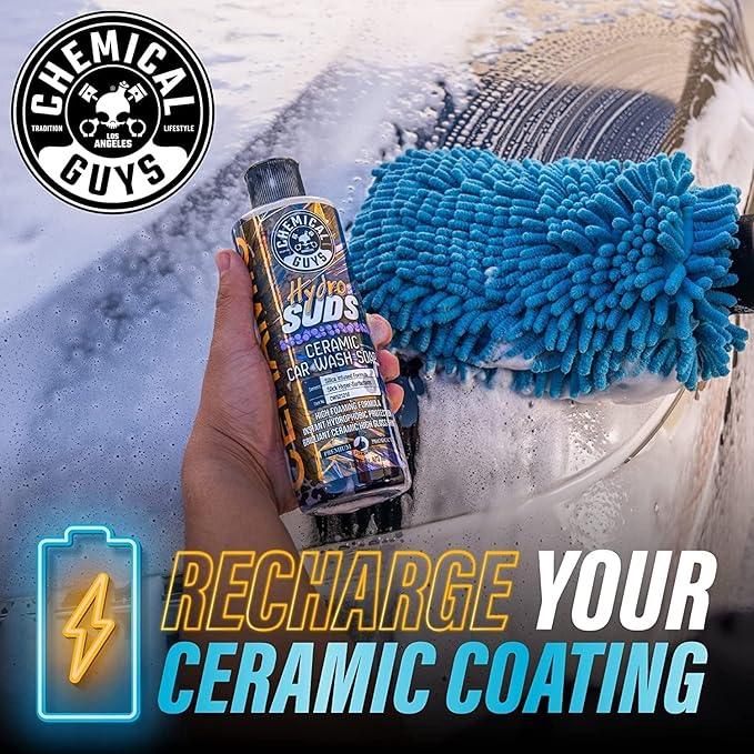 Chemical Guys CWS2121602 HydroSuds Ceramic SiO2 Shine High Foaming Car Wash Soap (Works with Foam Cannons, Foam Guns or Bucket Washes) For Cars, Trucks, SUVs, RVs & More, 16 fl oz, Berry Scent, 2 Pack - NeatNest