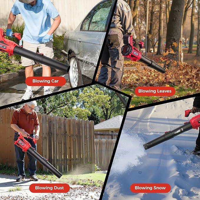 Leaf Blower Cordless - 650CFM Brushless Motor Leaf Blower with 6-Speed Control & Ergonomic Handle - Includes 2 x 5.0Ah Batteries & Fast Charger - Blowers for Lawn Care, Yard, Patio, Leaves, Snow, Dust - NeatNest