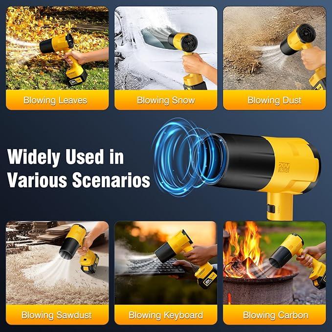 Leaf Blower Cordless, Handheld Leaf Blower with 2 Battery and Charger, 6 Speed Modes, Lightweight Blower for Patio, Lawn, Yard, Dust, Blowing Leaves - NeatNest