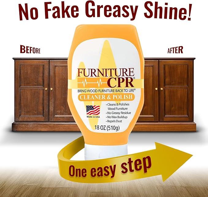 Furniture CPR Wood Furniture Cleaners & Polish 18oz-Cabinet Cleaner for Woods Paneling, Doors, Natural Furniture Polish And Wood Floor Cleaner (18 Ounce (Pack of 2)) - NeatNest