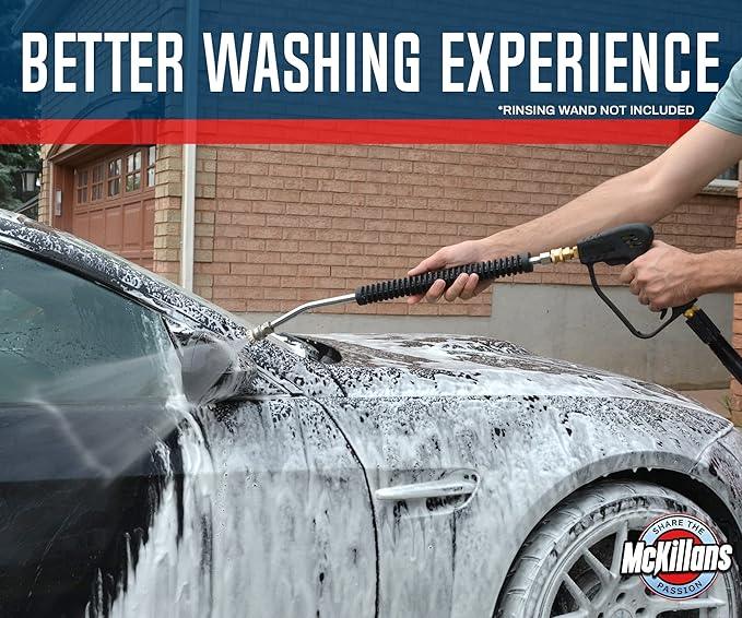 McKillans Professional Wide Mouth Snow Foam Detailing Kit Complete with M22 Washer Gun and Rinsing Wand with 1/4” Quick Connect - NeatNest