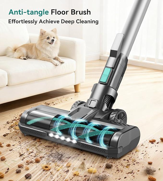 S10K Cordless Vacuum Cleaner, 55Kpa 60mins Lightweight Stick Vacuum with Powerful Suction for Home, Rechargeable, Self-Standing, Handheld Vacuum Cleaners for Hardwood Floors, Carpets, Pet Hair - NeatNest
