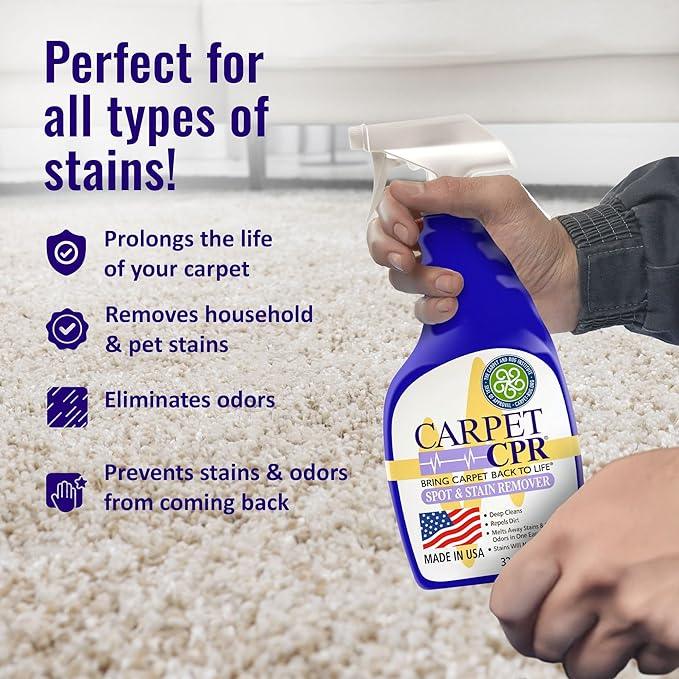 Carpet CPR Spot & Stain Remover Spray – Heavy Duty Carpet Cleaner for Pet Messes, Coffee & Tough Stains - NeatNest