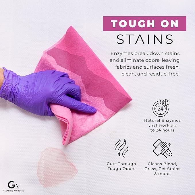 G's Cleaning Biodegradable Stain & Odor Remover Spray – 32 oz Pet Urine Enzyme Cleaner – Pet Odor Eliminator for Home – Cat & Dog Pee Carpet Cleaner – Stain Remover for Rug, Floor, Furniture, Mattress - NeatNest