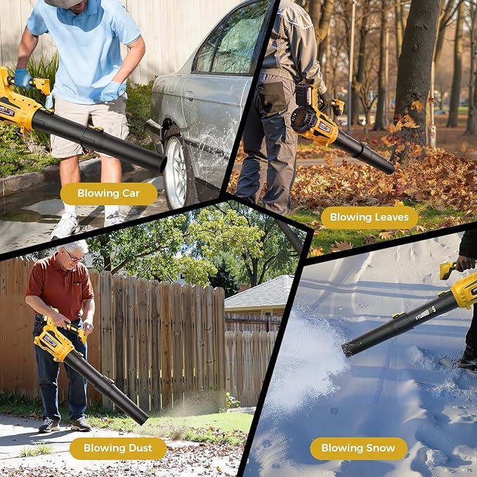 Leaf Blower Cordless - 650CFM Brushless Motor Leaf Blower with 6-Speed Control & Ergonomic Handle - Includes 2 x 5.0Ah Batteries & Fast Charger - Blowers for Lawn Care, Yard, Patio, Leaves, Snow, Dust - NeatNest