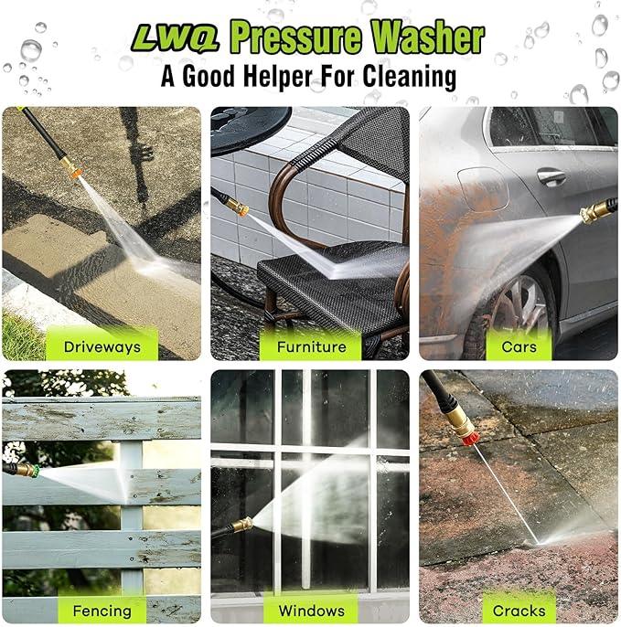 Pressure Washer, Washer with 4 Quick Connect Nozzles, Pressure Cleaning Machine with Foam Cannon for Cars/Fences/Driveways/Patios/Home Cleaning - NeatNest