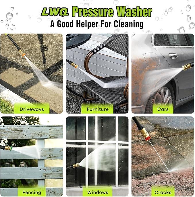 Pressure Washer, Power Washer with 4 Quick Connect Nozzles, High Pressure Cleaning Machine with Foam Cannon for Cars/Fences/Driveways/Patios/Home Cleaning - NeatNest