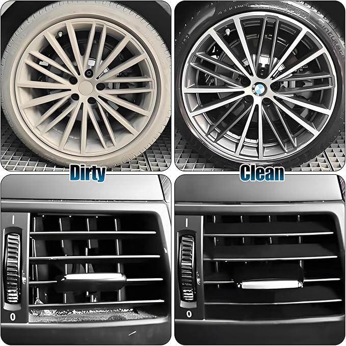 8Pcs Wheel Brush, Tire Brush, Wheel Cleaner Brush Set - 2 Soft Wheel Cleaning Brushes, Detailing Brush & Hard Tire Scrubber, Flexible and Durable Rim Cleaning Brush Kit for Wheels and Tires - NeatNest