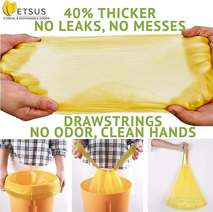 13 Gallon Biodegradable Trash Bags with Drawstrings, 75 Count Plant Based, Code Q Tall Kitchen Compost Bags 50 Liter Bin - Green Garbage Liners - 1.3 mil Thick Heavy Duty and Eco Friendly Trash Bags - NeatNest