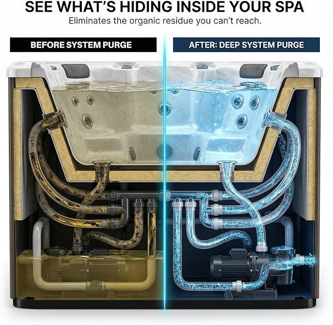 Hot Tub Jet Cleaner & Spa Line Flush – Deep Plumbing & Pipe Purge – Hot Tub System Flush Cleaner for Jets, Lines & Tubes – Designed to Remove Sludge, Grime & Yuck – Made in USA – 1 Gallon - NeatNest