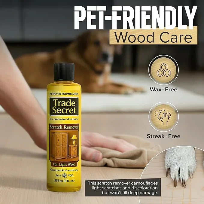 Trade Secret Light Wood Scratch Concealer, Scratch Remover for Real Wood Furniture & Floors – Covers Nicks, Scuffs & Dogs, Cats Scratches, Marks, Minor Defects - NeatNest