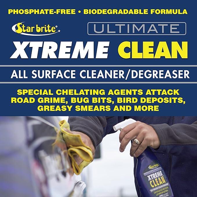 STAR BRITE Ultimate Xtreme Clean - High-Performance All-Surface Cleaner Degreaser, Ideal for Aluminum, Fiberglass, Plastic, Chrome, Stainless, Leather, and Rubber Surfaces - NeatNest