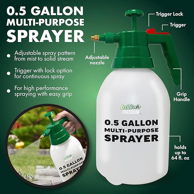 Nature's Freedom Outdoor Pet Odor Eliminator – Gallon Enzyme Cleaner with Pump Sprayer for Yard, Turf, Patios, Kennels, Concrete - NeatNest