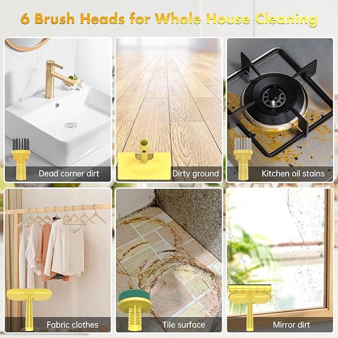Steam Mop with Detachable Handheld Steam Cleaner for Home Cleaning,13OZ Water Tank,with Handheld 6-in-1 Multi-function Attachments for Hardwood Floors,Clothes,Windows,Tiles Grout and Furniture - NeatNest