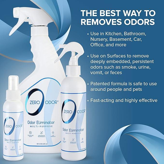 Zero Odor - Multi-Purpose Strong Odor Eliminator for Home, Office, Car, Bathroom, Hotel, Room Deodorizer, and Odor Neutralizer, (Kit) - NeatNest