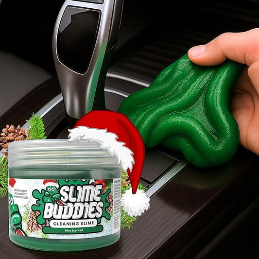 Slime Buddies Car Cleaning Gel Putty - Pine Scented Interior Detailing Tool for Cup Holders, Air Vents & Keyboard - Reusable Auto Detailing Accessories - Dust Remover Goop - NeatNest