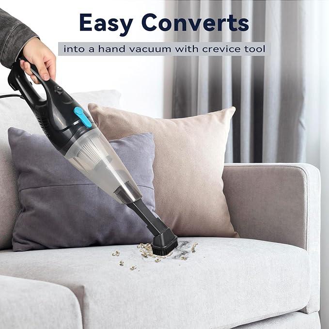 Corded Vacuum Cleaner, 4-in-1 Vacuum Cleaners for Home 15Kpa Power Suction Lightweight Corded Stick Vacuum with HEPA Filter Converts to Small Handheld Vacuum for Home, Pet Hair, Carpet, Hard Floors - NeatNest