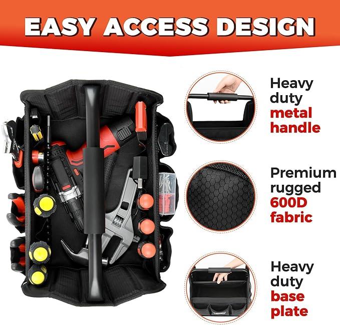 Detailing Caddy Organizer with Handle - Storage, Cars, & Cleaning Caddy for Supplies, Tools, & Home Improvement - Heavy Duty Car Detailing Supplies With Multi-Pockets & Collapsible Tote Design - NeatNest