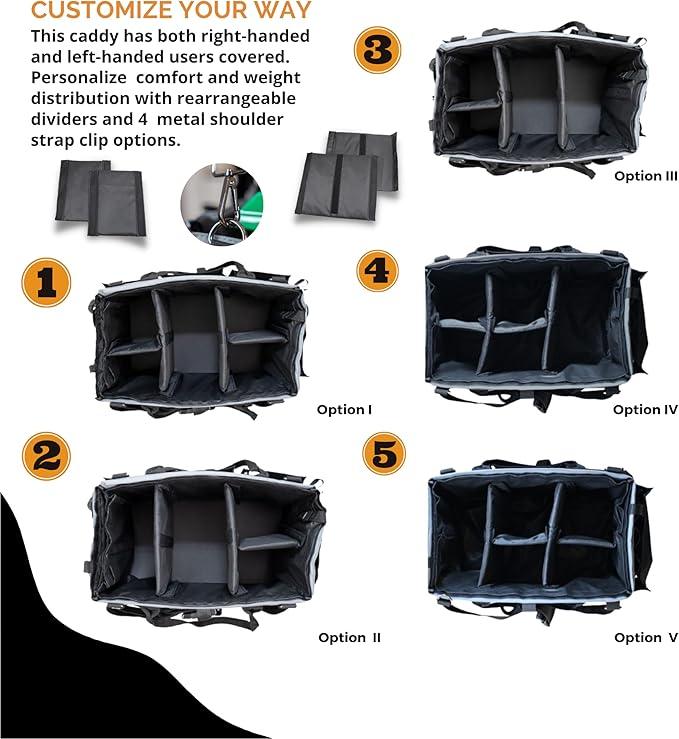 Wearable Cleaning Caddy – Portable Detailing Organizer with Spill-Proof Liner, Straps & Handles – Large Tote for Cleaning Pros, Auto Detailers, and Housekeepers – Black/Gray - NeatNest