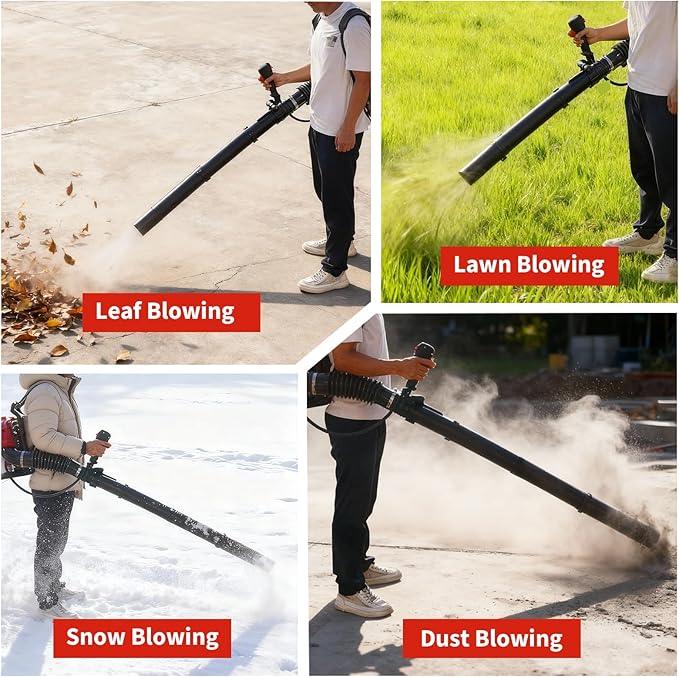 52CC Backpack Blower, 2.2-HP 2-Cycle Gas Leaf Blower with 780 CFM & 270 MPH, Backpack Leaf Blower, Powerful Clearing Performance for Wet Leaf & Debris Clean & Snow Removal - NeatNest