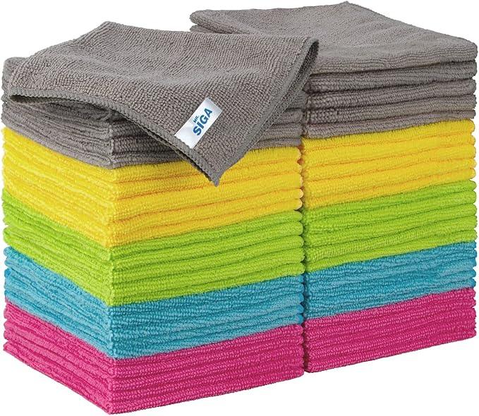 MR.SIGA Microfiber Cleaning Cloth, All-Purpose Cleaning Towels, Pack of 50, Size 11.8 x 11.8 in - NeatNest