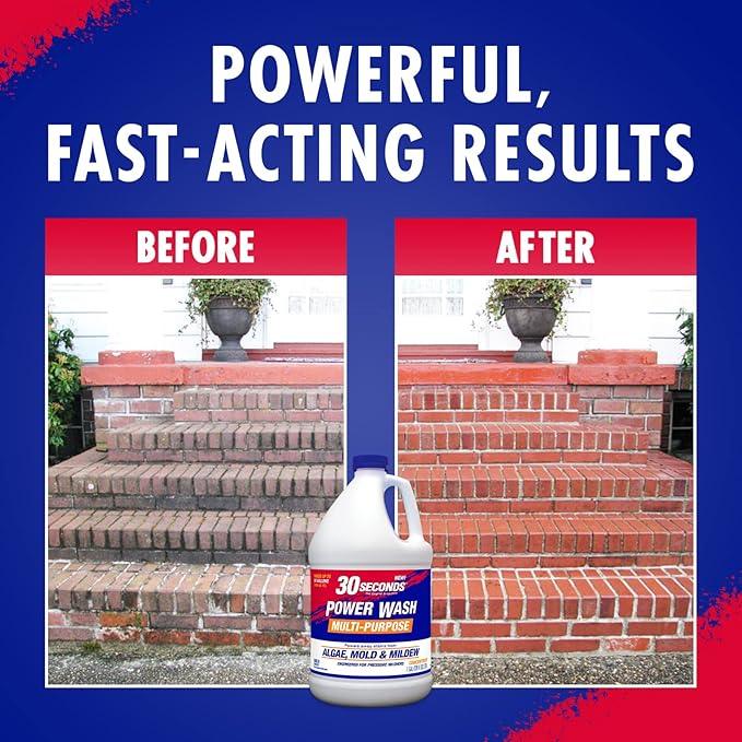 30 SECONDS Pressure Washer Concentrated Cleaner – Power Cleans Stains from Algae, Mold & Mildew, Dirt, Grime – Makes up to 20 Gallons - NeatNest